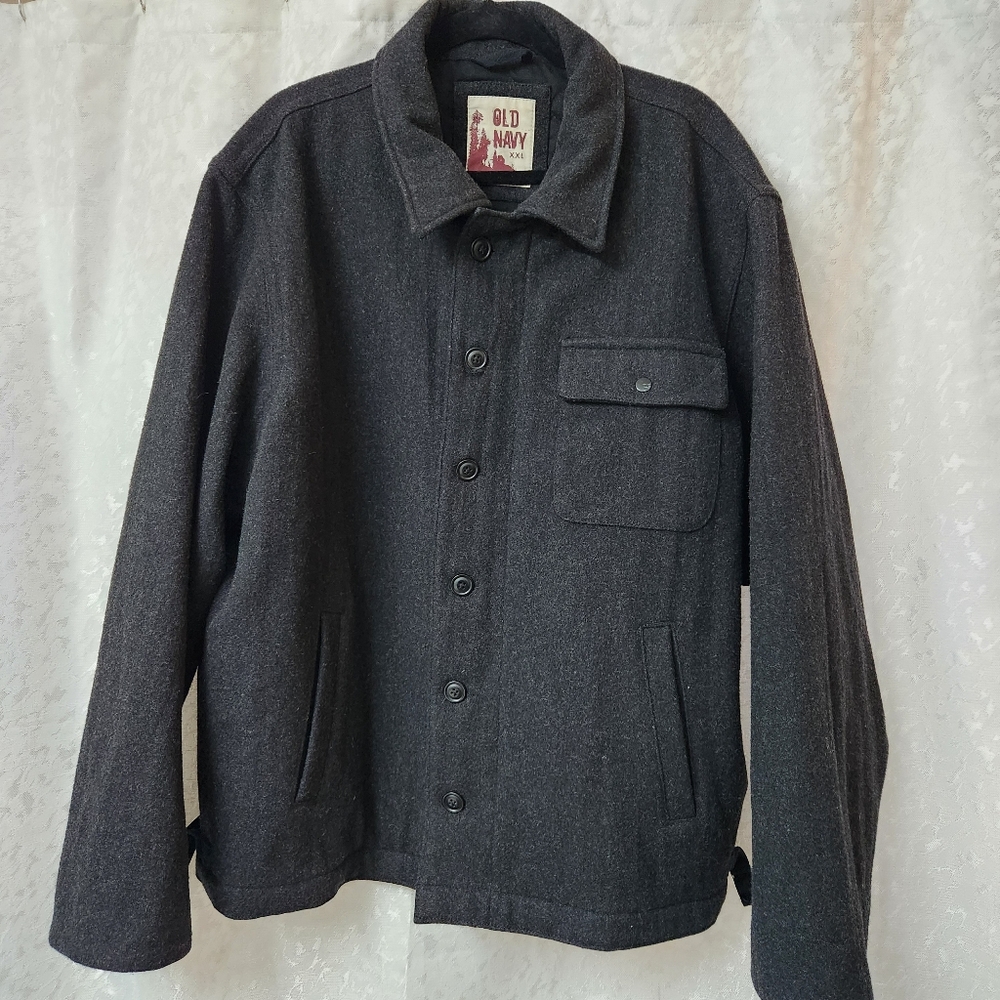 Old Navy Wool Blend Lined Jacket XXL Black